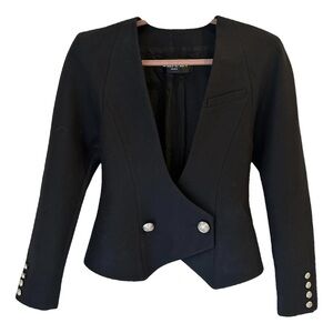 Fabulous Balmain Black Blazer with Silver Buttons